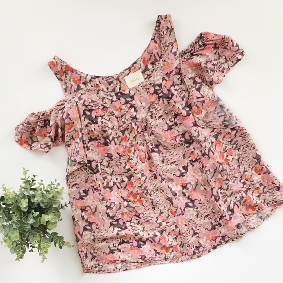 Anthropologie Tops - Anthropologie Maeve Hana Floral Cold Shoulder Top